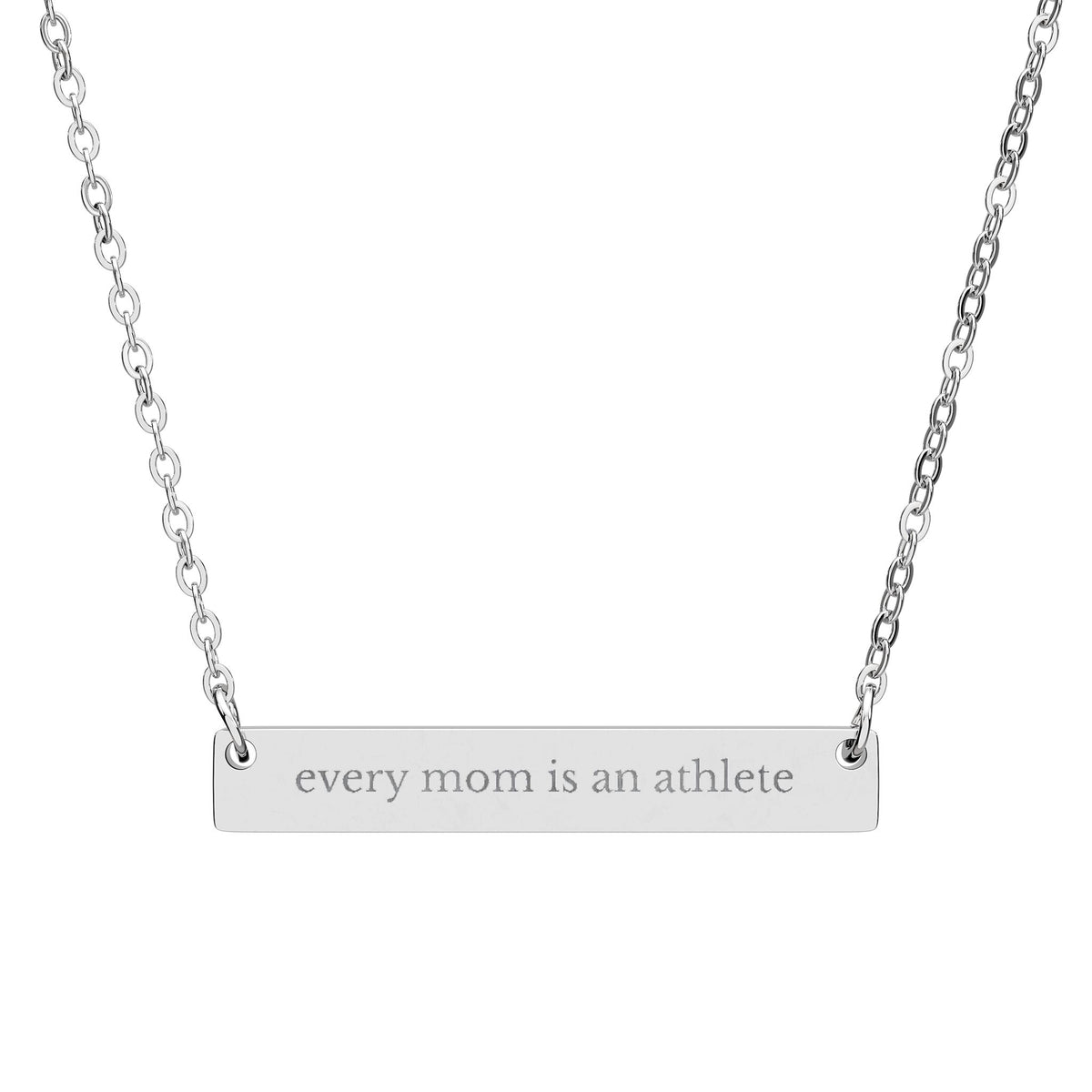 “every mom is an athlete” engraved pendant (3 colors)