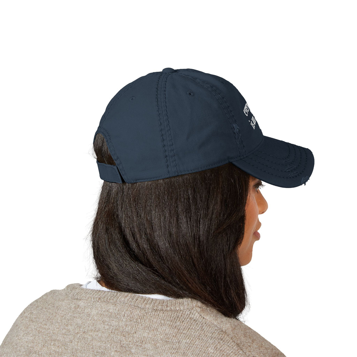 Distressed Embroidered Dad Hat